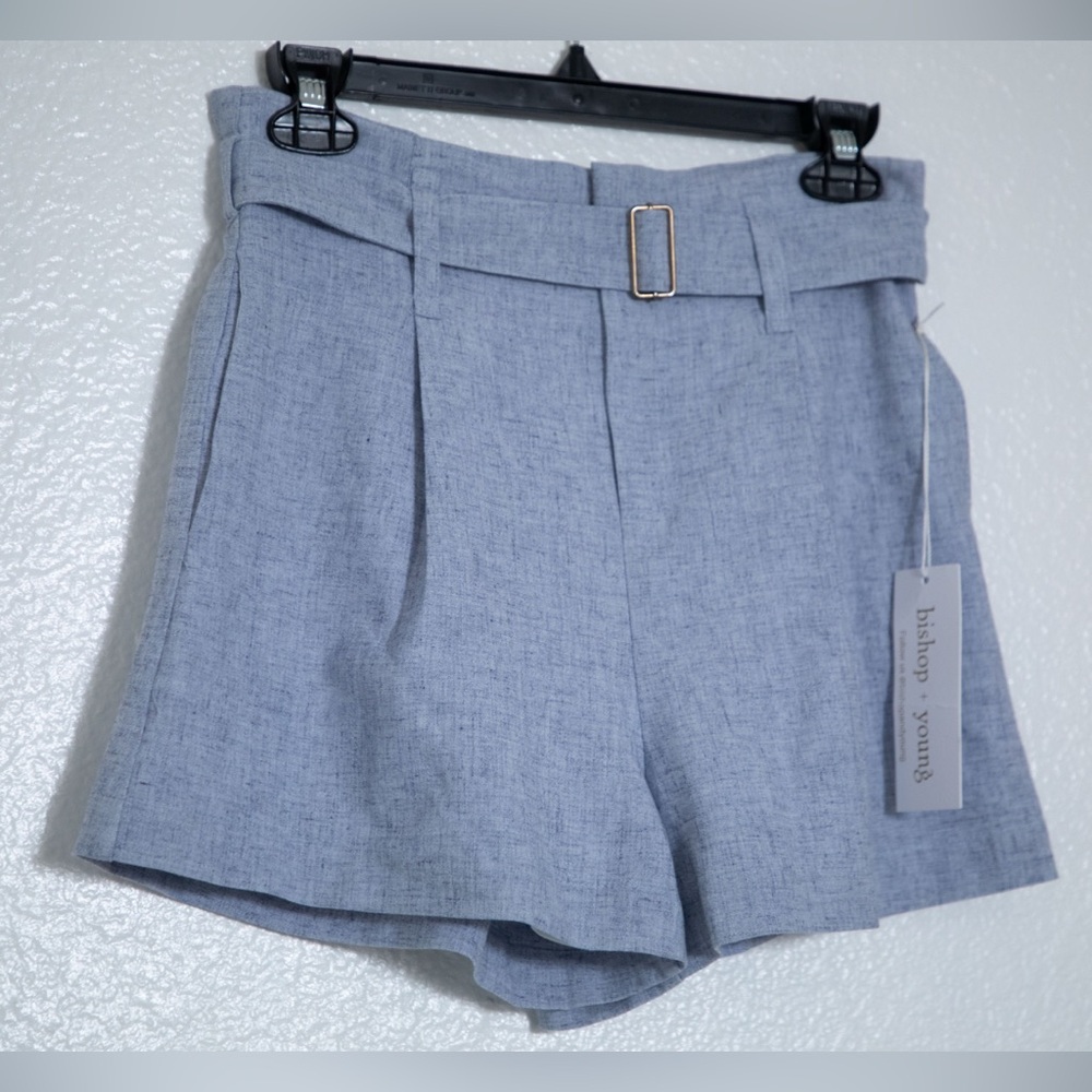 Bishop + Young Women's High Waist Light Blue Shorts S NWT